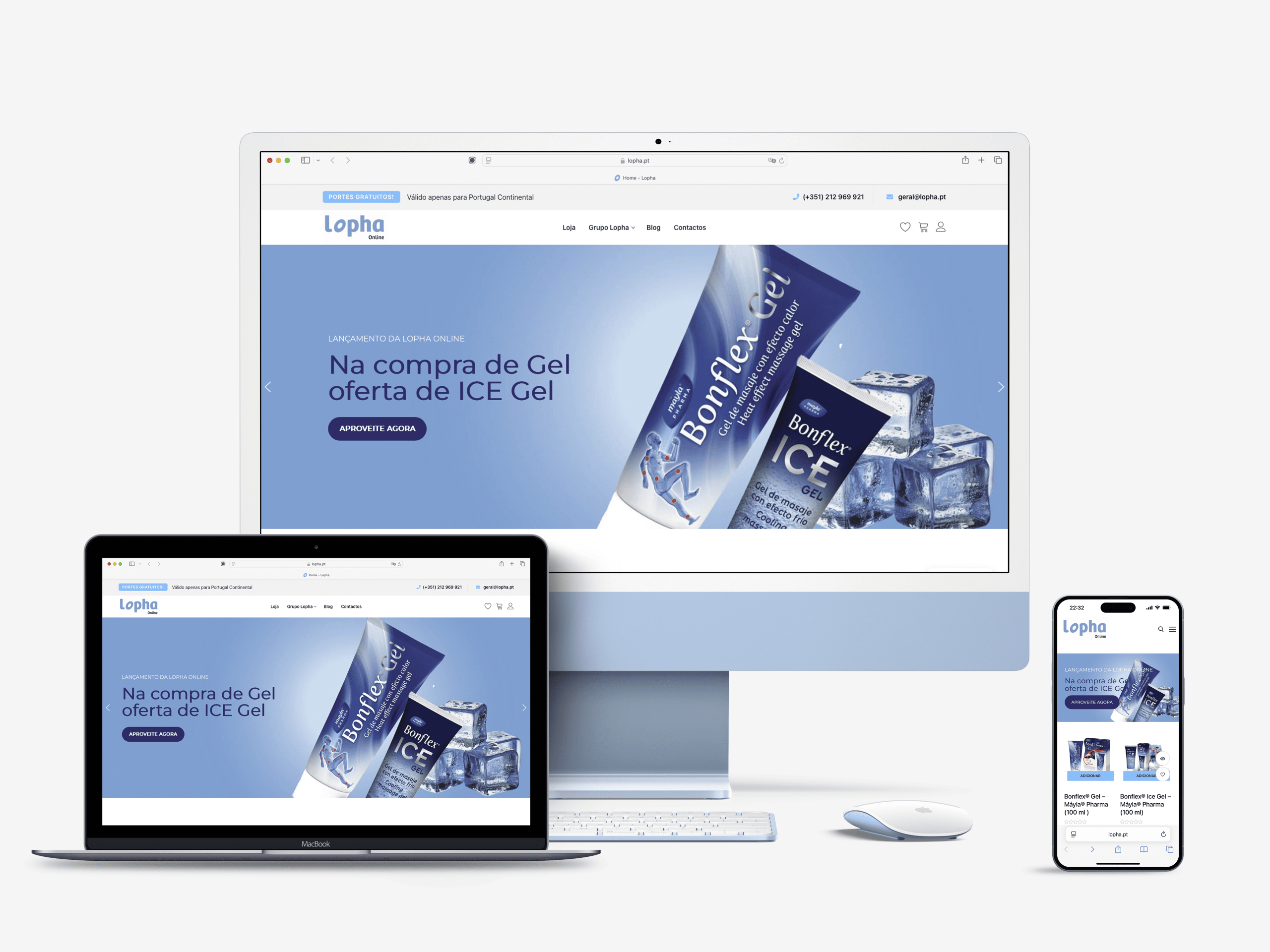 Loja Lopha Desktop Laptop & Mobile Mockup