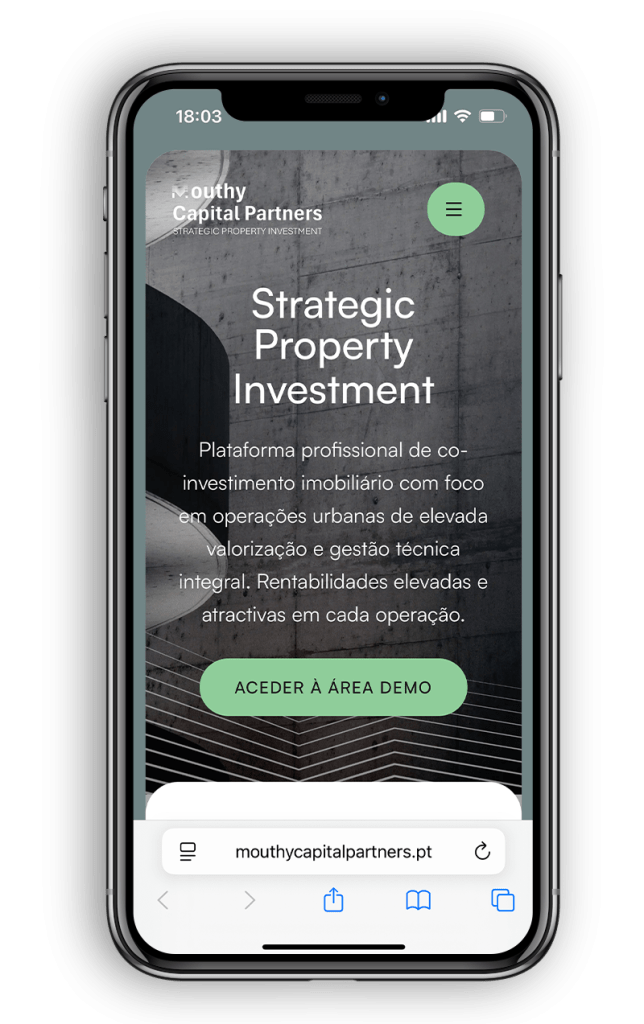 Mouthy Capital Website iPhone Mockup